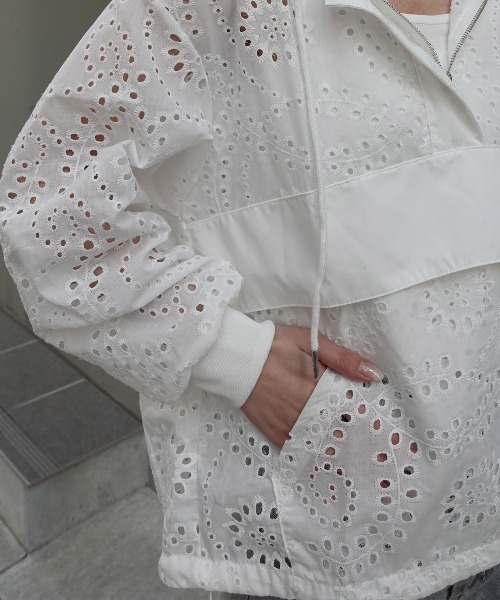 CORNERS（コーナーズ）の「レースアノラックパーカー（シャツ/ブラウス・レディース・ホワイト/ブラック・M）」の19枚目の写真