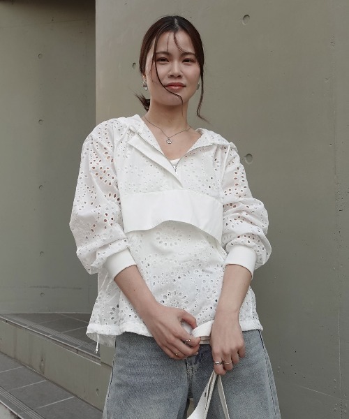 CORNERS（コーナーズ）の「レースアノラックパーカー（シャツ/ブラウス・レディース・ホワイト/ブラック・M）」の20枚目の写真