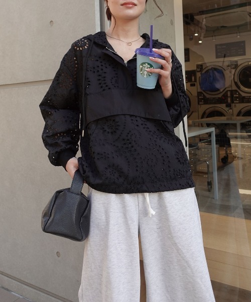 CORNERS（コーナーズ）の「レースアノラックパーカー（シャツ/ブラウス・レディース・ホワイト/ブラック・M）」の9枚目の写真