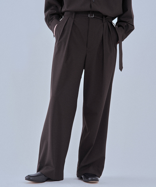 EDIFICE（エディフィス）の「2WAY トロピカル ベルテッド パンツ（スラックス・メンズ・ブラウン/ベージュ・SMALL/MEDIUM/LARGE）」の2枚目の写真