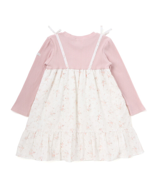 SLAP SLIP(スラップスリップ)の「花柄キラッとストライプドッキングワンピース(80~130cm)(ワンピース・キッズ・ブルー系その他/ホワイト系その他2・110cm/120cm/90cm/130cm/80cm/100cm)」の7枚目の写真