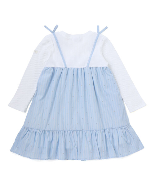 SLAP SLIP(スラップスリップ)の「花柄キラッとストライプドッキングワンピース(80~130cm)(ワンピース・キッズ・ブルー系その他/ホワイト系その他2・110cm/120cm/90cm/130cm/80cm/100cm)」の18枚目の写真
