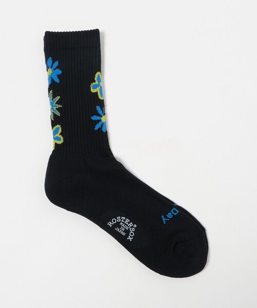 ROSTER SOX（ロスターソックス）の「【別注】＜ROSTER SOX＞GLR フラワー ソックス（ソックス/靴下・メンズ・ブラック/グレー系/ホワイト・FREE）」の2枚目の写真