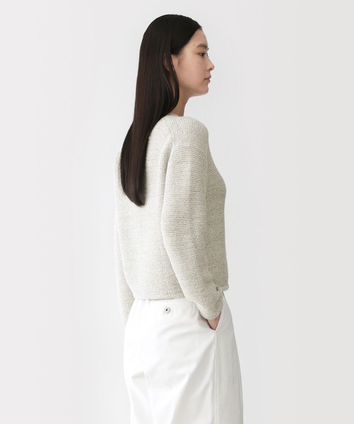 MUJI Labo(ムジラボ)の「〔MUJI Labo〕婦人 コットン混ブークレニットジャケット(カーディガン/ボレロ・レディース・ライトグレー/ダークグレー・L/M/S)」の4枚目の写真