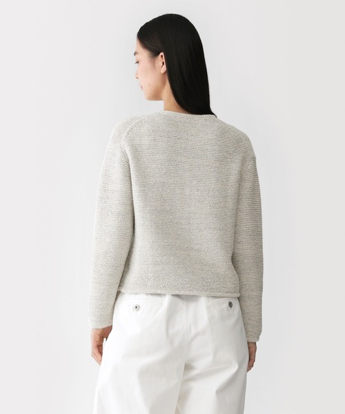 MUJI Labo(ムジラボ)の「〔MUJI Labo〕婦人 コットン混ブークレニットジャケット(カーディガン/ボレロ・レディース・ライトグレー/ダークグレー・L/M/S)」の5枚目の写真