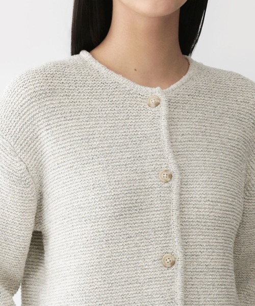 MUJI Labo(ムジラボ)の「〔MUJI Labo〕婦人 コットン混ブークレニットジャケット(カーディガン/ボレロ・レディース・ライトグレー/ダークグレー・L/M/S)」の6枚目の写真