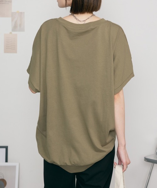 aity（アイティ）の「M-5L オーバーサイズ ドルマンTシャツ 夏服（Tシャツ/カットソー・レディース・ホワイト/カーキ/ブラック・4L～5L/LL～3L/M～Ｌ）」の6枚目の写真