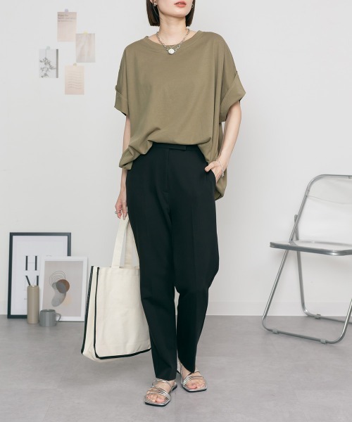 aity（アイティ）の「M-5L オーバーサイズ ドルマンTシャツ 夏服（Tシャツ/カットソー・レディース・ホワイト/カーキ/ブラック・4L～5L/LL～3L/M～Ｌ）」の7枚目の写真