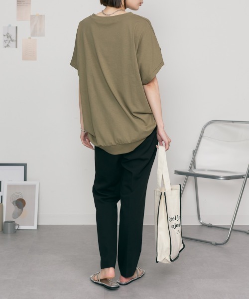 aity（アイティ）の「M-5L オーバーサイズ ドルマンTシャツ 夏服（Tシャツ/カットソー・レディース・ホワイト/カーキ/ブラック・4L～5L/LL～3L/M～Ｌ）」の9枚目の写真