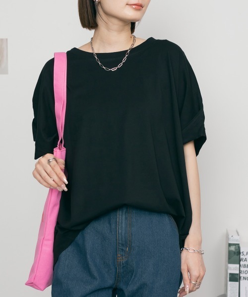 aity（アイティ）の「M-5L オーバーサイズ ドルマンTシャツ 夏服（Tシャツ/カットソー・レディース・ホワイト/カーキ/ブラック・4L～5L/LL～3L/M～Ｌ）」の10枚目の写真