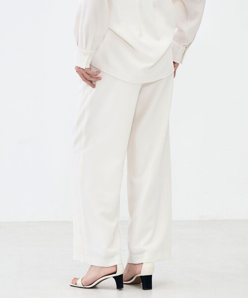 NOLLEY’S Sophi（ノーリーズソフィ）の「NEW morisachi《セットアップ対応》ウォッシャブルストレッチツイルイージーワイドパンツ（その他パンツ・レディース・オフホワイト/ネイビー・38/36/34）」の13枚目の写真