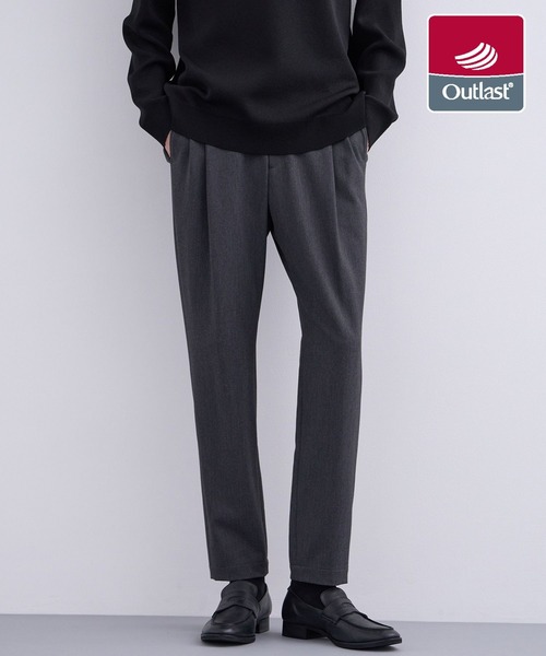 UNITED TOKYO（ユナイテッドトウキョウ）の「【26ss】アウトラスト 2タックスラックス　｜体温調整機能/洗える/SETUP可（スラックス・メンズ・ダークグレー/ネイビー系1/グレー系その他/ブラック/グレイッシュベージュ/チェック・1/4/3/2）」の2枚目の写真