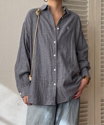 ダブルガーゼロゴ刺繍オーバーシャツ