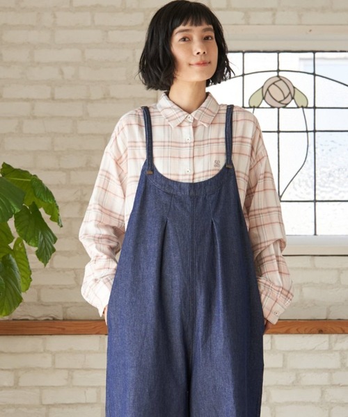 LBC（エルビーシー）の「ダブルガーゼロゴ刺繍オーバーシャツ（シャツ/ブラウス・レディース・ライトブルー/ピンク/ネイビー・M）」の22枚目の写真