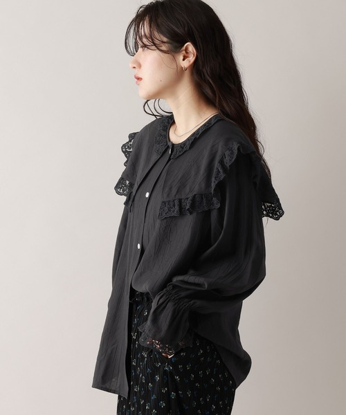 RAGEBLUE（レイジブルー）の「レースBIGカラーブラウス（シャツ/ブラウス・レディース・ブラック/ホワイト/ミント・FREE）」の11枚目の写真