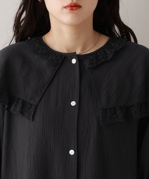 RAGEBLUE（レイジブルー）の「レースBIGカラーブラウス（シャツ/ブラウス・レディース・ブラック/ホワイト/ミント・FREE）」の21枚目の写真