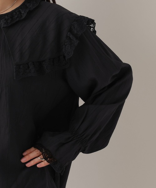 RAGEBLUE（レイジブルー）の「レースBIGカラーブラウス（シャツ/ブラウス・レディース・ブラック/ホワイト/ミント・FREE）」の22枚目の写真