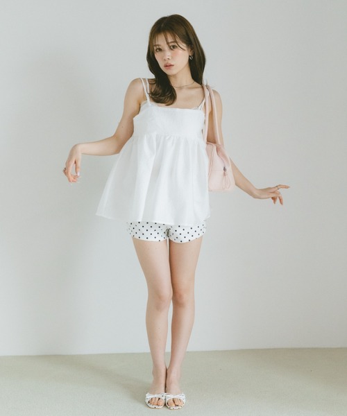 VANNIE U（ヴァニーユー）の「ふくれジャガードバックリボンキャミ（キャミソール・レディース・ブラック/ホワイト・FREE）」の13枚目の写真
