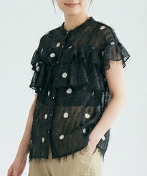 希少／残り１点‼️【新品 完売】大人フェミニン♪水玉 ブラウス 透け感♡6分丈 楽天市場】水玉 シースルー ブラウスの通販