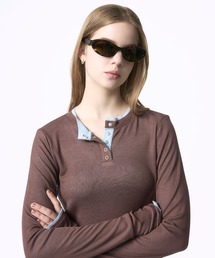 Nora Lily elle（ノラリリーエル）の「【Nora Lily】「elle」Double-Layer Bicolor Henley Top（Tシャツ/カットソー）」