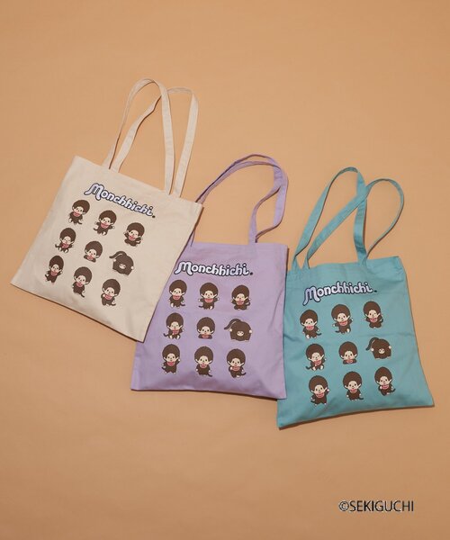 CIAOPANIC TYPY（チャオパニックティピー）の「:【モンチッチ】A4サイズトートBAG（トートバッグ・レディース・パープル/アイボリー/サックスブルー・ONE SIZE）」の6枚目の写真