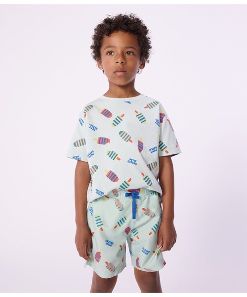 PETIT BATEAU(プチバトー)の「コットンプリント半袖Tシャツ(Tシャツ/カットソー・キッズ・ブルー系その他/ライトブルー・3YEAR/4YEAR/5YEAR)」の2枚目の写真