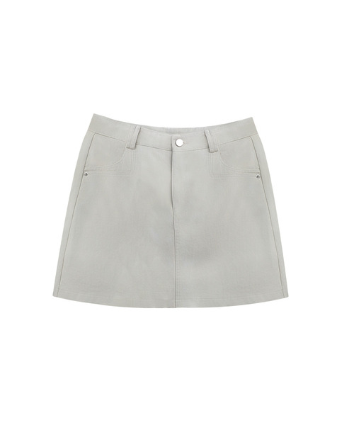 SLOWLOLLI（スローローリ）の「Daily short denim skirt_3 Colors（スカート・レディース・ブラック/アイボリー/Beige・1(S)/2(M)/3(L)）」の3枚目の写真