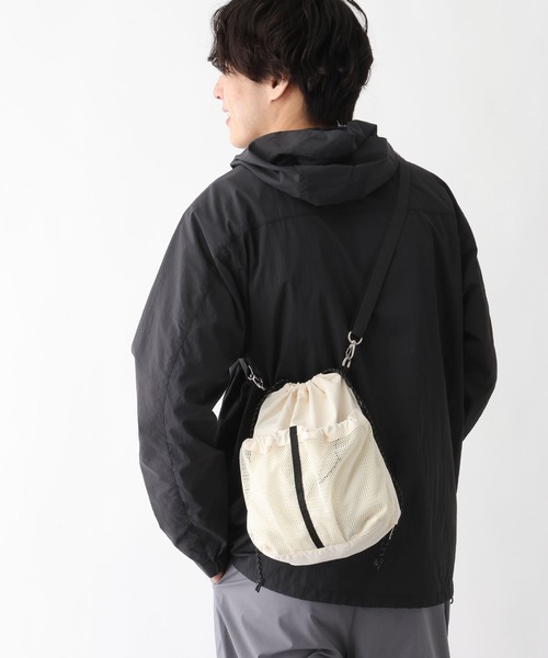 GLOBAL WORK(グローバルワーク)の「撥水ダブルポケットキンチャクショルダー/660211(ショルダーバッグ・メンズ・チャコールグレー/パープル/ベージュ/ブラック/アイボリー・FREE)」の6枚目の写真