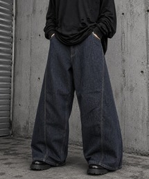 ワイドストレート カーブデニムパンツ