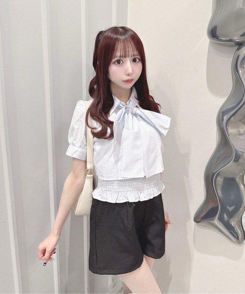 one way（ワンウェイ）の「リボンレイヤードブラウス（シャツ/ブラウス・レディース・ブルー系その他/ピンク/オフホワイト・FREE）」の2枚目の写真