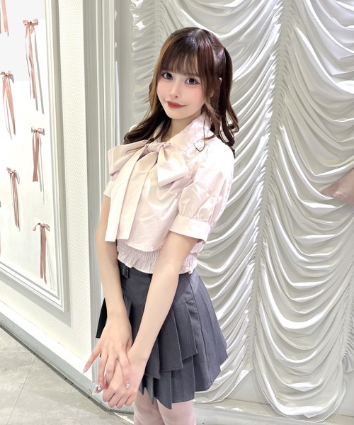 one way（ワンウェイ）の「リボンレイヤードブラウス（シャツ/ブラウス・レディース・ブルー系その他/ピンク/オフホワイト・FREE）」の3枚目の写真