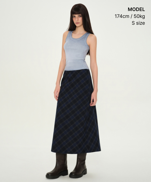 MUSINSA STANDARD WOMAN（ムシンサスタンダードウーマン）の「ウィメンズダーティダイドタンクトップ [ダスティブルー]（Tシャツ/カットソー・レディース・その他・SMALL/MEDIUM/LARGE/X-SMALL）」の2枚目の写真