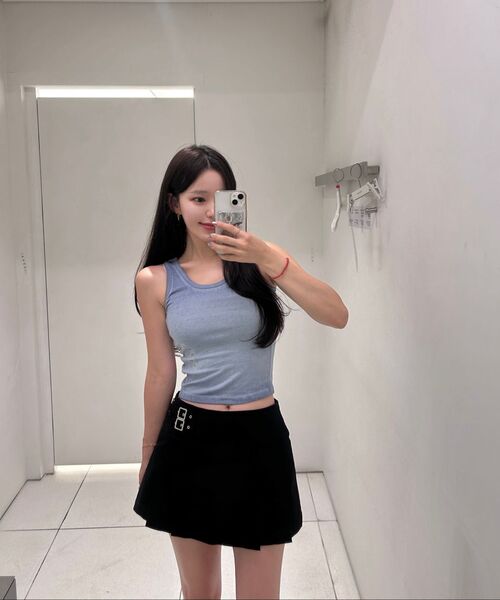 MUSINSA STANDARD WOMAN（ムシンサスタンダードウーマン）の「ウィメンズダーティダイドタンクトップ [ダスティブルー]（Tシャツ/カットソー・レディース・その他・SMALL/MEDIUM/LARGE/X-SMALL）」の5枚目の写真