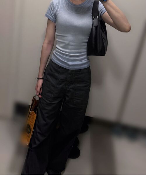 MUSINSA STANDARD WOMAN（ムシンサスタンダードウーマン）の「ウィメンズダーティダイドタンクトップ [ダスティブルー]（Tシャツ/カットソー・レディース・その他・SMALL/MEDIUM/LARGE/X-SMALL）」の6枚目の写真