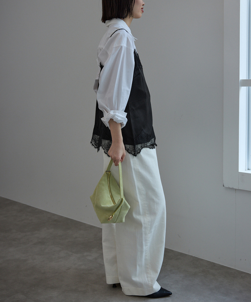 SLOBE IENA（スローブイエナ）の「《追加2》サテンレースキャミソール（キャミソール・レディース・ブラック・FREE）」の8枚目の写真