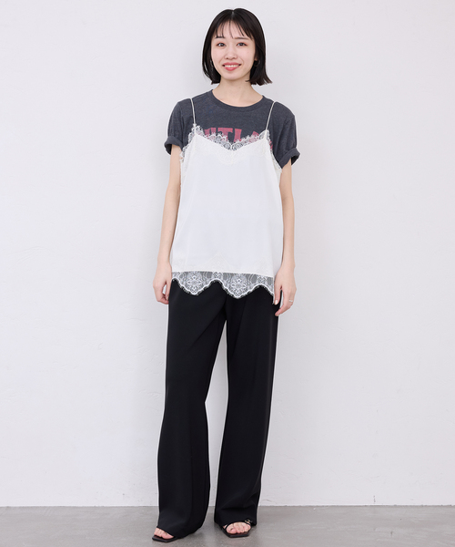 SLOBE IENA（スローブイエナ）の「《追加2》サテンレースキャミソール（キャミソール・レディース・ブラック・FREE）」の14枚目の写真