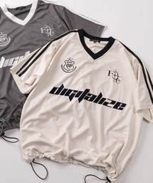 SlashDate（スラッシュデイト）の「【82】カットスウェード ロゴ刺繍 ゲームシャツ/ドローコード/ユニセックス/レディース/メンズ【Sサイズ～Lサイズ】（Tシャツ/カットソー）」