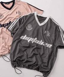 SlashDate（スラッシュデイト）の「【82】カットスウェード ロゴ刺繍 ゲームシャツ ドローコード ユニセックス レディース メンズ【Sサイズ~Lサイズ】（Tシャツ/カットソー）」