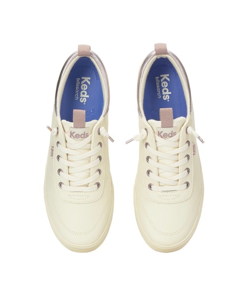 Keds（ケッズ）の「Keds ケッズ センター スリー スリップオン レザー ナチュラルホワイト（スニーカー・レディース・オフホワイト・22.5cm/23.0cm/23.5cm/24.0cm/24.5cm/25.0cm）」の3枚目の写真