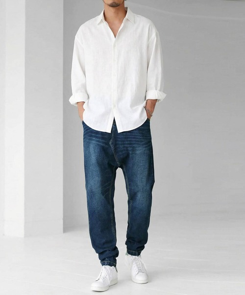 antiqua（アンティカ）の「サルエル デニムパンツ（デニムパンツ・レディース・ブルー系その他/インディゴブルー・LARGE/MEDIUM）」の17枚目の写真