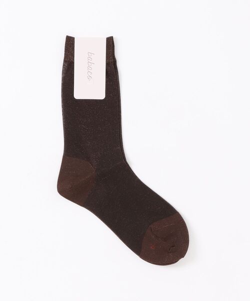 babaco（ババコ）の「babaco Lurex Sheer Socks（ソックス/靴下・レディース・ホワイト/ダークブラウン/ピンク・FREE）」の2枚目の写真