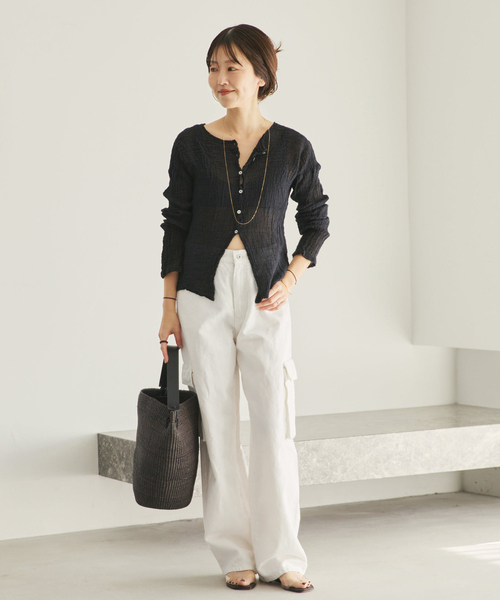 plage（プラージュ）の「R’IAM 麻混ホワイトデニムパンツ（デニムパンツ・レディース・ホワイト・38/36/34）」の8枚目の写真