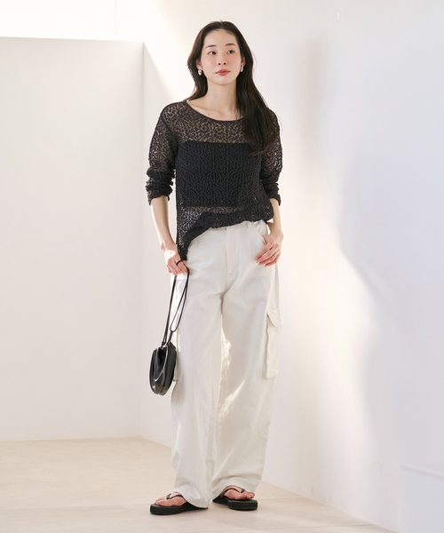 plage（プラージュ）の「R’IAM 麻混ホワイトデニムパンツ（デニムパンツ・レディース・ホワイト・38/36/34）」の9枚目の写真