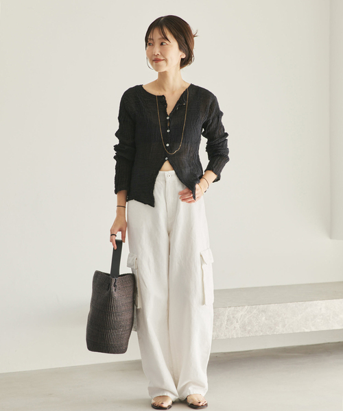 plage（プラージュ）の「R’IAM 麻混ホワイトデニムパンツ（デニムパンツ・レディース・ホワイト・38/36/34）」の11枚目の写真