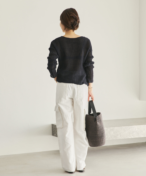 plage（プラージュ）の「R’IAM 麻混ホワイトデニムパンツ（デニムパンツ・レディース・ホワイト・38/36/34）」の13枚目の写真