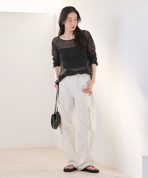 plage（プラージュ）の「R’IAM 麻混ホワイトデニムパンツ（デニムパンツ・レディース・ホワイト・38/36/34）」の18枚目の写真