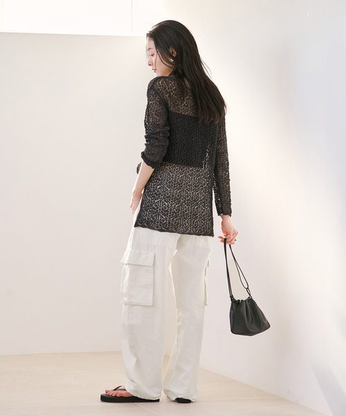 plage（プラージュ）の「R’IAM 麻混ホワイトデニムパンツ（デニムパンツ・レディース・ホワイト・38/36/34）」の20枚目の写真