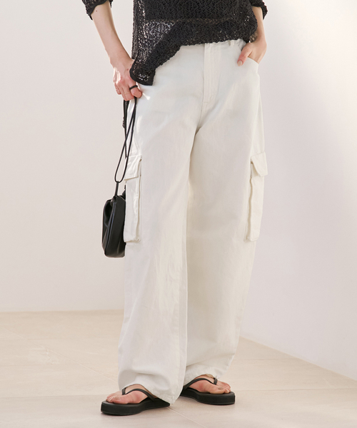 plage（プラージュ）の「R’IAM 麻混ホワイトデニムパンツ（デニムパンツ・レディース・ホワイト・38/36/34）」の21枚目の写真