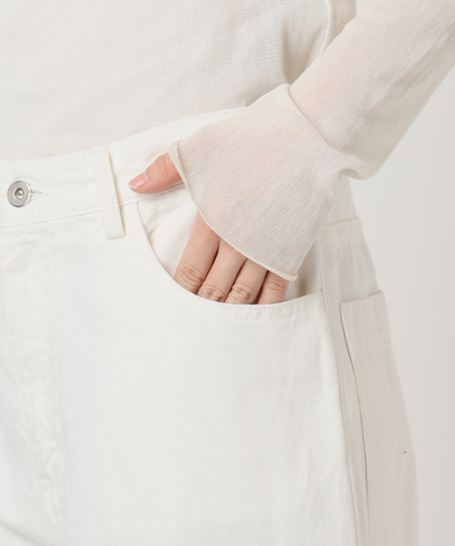 plage（プラージュ）の「R’IAM 麻混ホワイトデニムパンツ（デニムパンツ・レディース・ホワイト・38/36/34）」の2枚目の写真