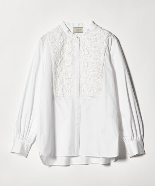 UNITED ARROWS（ユナイテッドアローズ）の「サテン エンブロイダリーフラワー シャツ ブラウス（シャツ/ブラウス・レディース・ホワイト/ブラック/ナチュラル・FREE）」の2枚目の写真